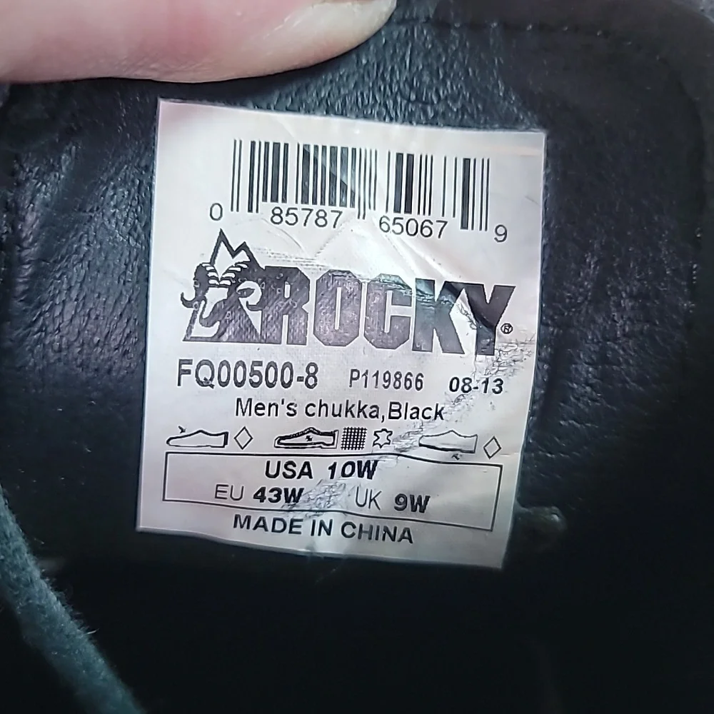 Rocky High Gloss‎ Dress Leather Chukka Boots FQ00500-8 Size 10W Wide